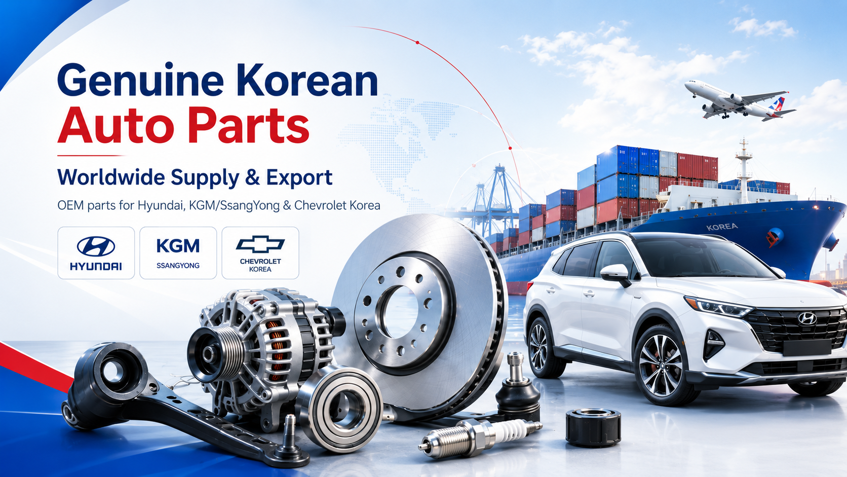New and original OEM auto parts supplied directly from Korea. Worldwide shipping available.